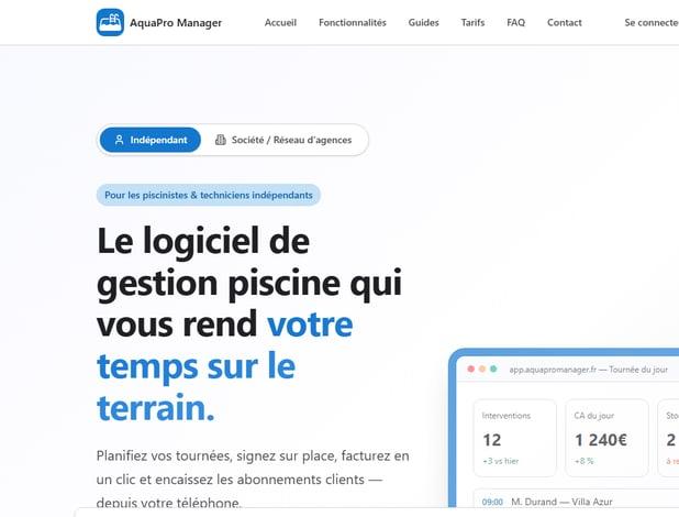 Étude de cas AquaPro Manager — SaaS · PWA métier